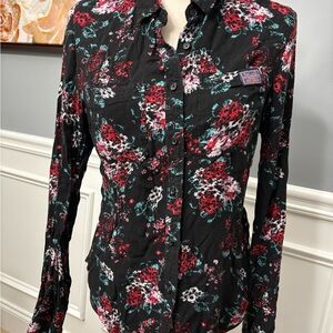Superdry Black Floral Button-Down Shirt